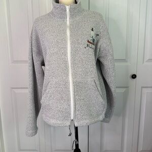 Michigan Gray‎ Women's Zip Jacket lighthouse embroidery size large